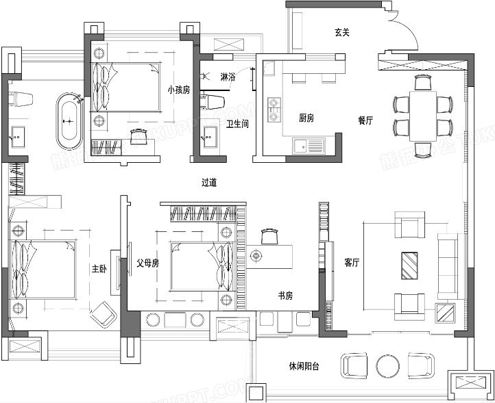 室内平面图PNG图片素材免费下载_png格式_熊猫办公